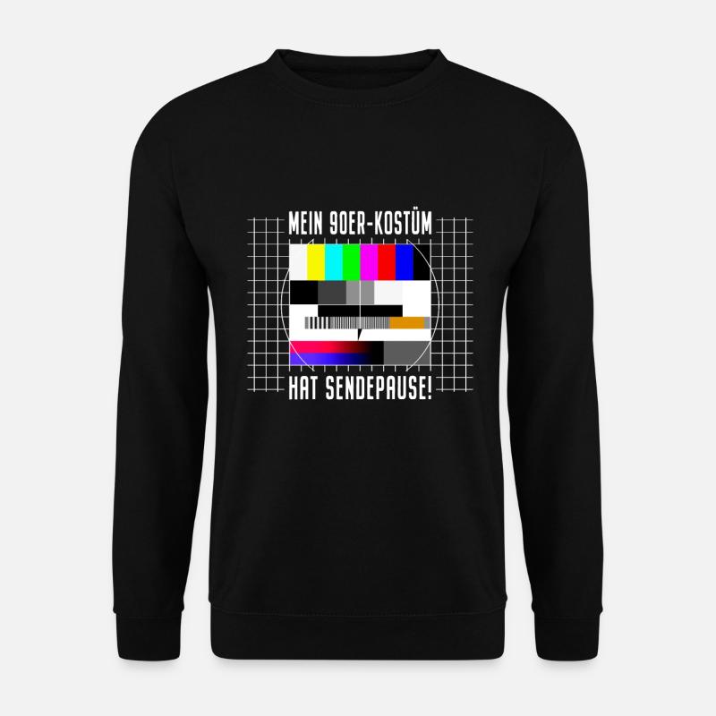 90er Jahre Kostüm Sendepause Testbild 90s Party - Unisex Pullover - Schwarz