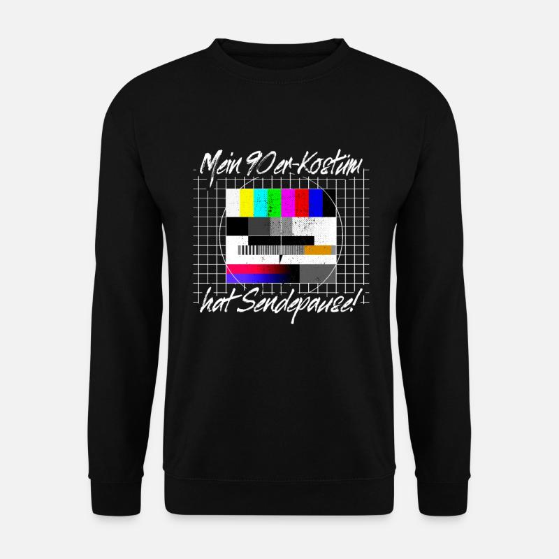 90er Jahre Kostüm Sendepause Testbild 90s Party - Unisex Pullover - Schwarz