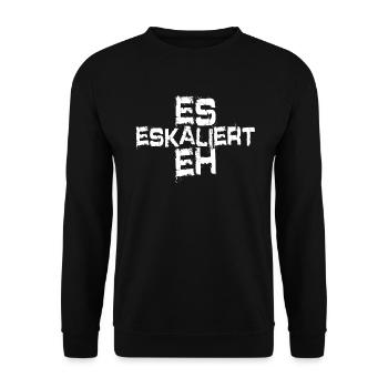 Es Eskaliert Eh Party Club Junggesellenabschied - Unisex Pullover - Schwarz - Vorne - Alina (178cm) & Michal (187cm)