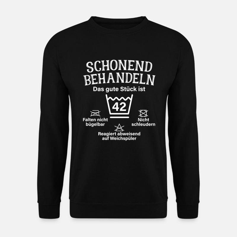 Schonend Behandeln 42 Geschenk Zum 42. Geburtstag - Unisex Pullover - Schwarz