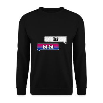 Bisexual Pride LGBT Hi Bi Bi Queer Non binaire - Sweat-shirt Unisexe - noir - Devant - Alina (178cm) & Michal (187cm)