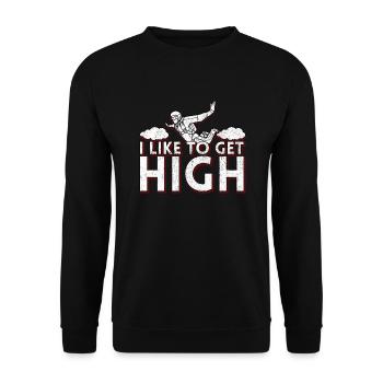 I Like To Get High Skydiving Parachuting - Unisex Pullover - Schwarz - Vorne - Alina (178cm) & Michal (187cm)