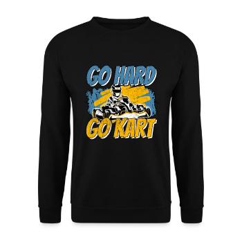 Go Hard Go Kart Gokarts Motorsport Kart Racing - Unisex Pullover - Schwarz - Vorne - Alina (178cm) & Michal (187cm)