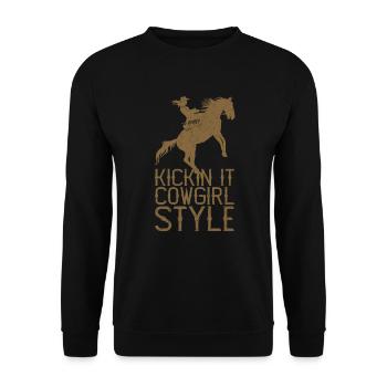 Ballet Ballerine Pole Dancer Line Dance Tap Dance - Sweat-shirt Unisexe - noir - Devant - Alina (178cm) & Michal (187cm)