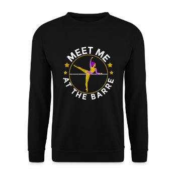 Ballet Ballerine Pole Dancer Line Dance Tap Dance - Sweat-shirt Unisexe - noir - Devant - Alina (178cm) & Michal (187cm)