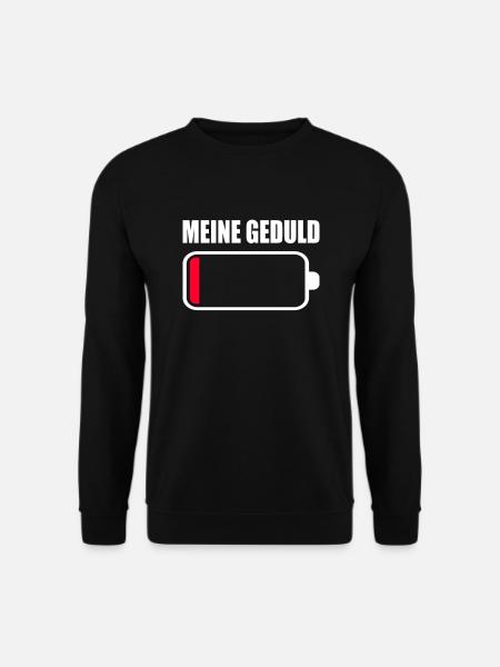 Meine Geduld Akku Leer Batterie Rot Ladebalken - Unisex Pullover - Schwarz