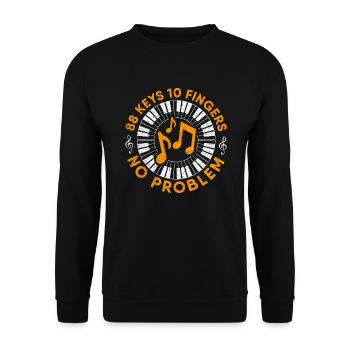 Piano Keyboard Player Orchestra Music Pianofather - Unisex Pullover - Schwarz - Vorne - Alina (178cm) & Michal (187cm)
