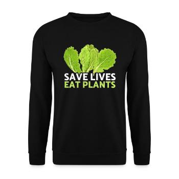 Sauver des vies Manger des plantes Sauvetage d’animaux Droits des animaux - Sweat-shirt Unisexe - noir - Devant - Alina (178cm) & Michal (187cm)