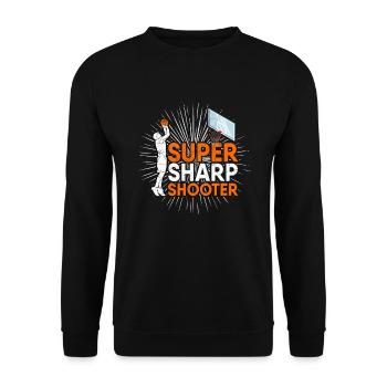 Super Sharp Shooter Basketball Hoops Ball Dunk - Unisex Sweatshirt - black - Front - Alina (178cm) & Michal (187cm)