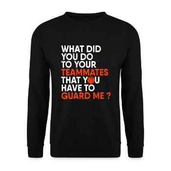 Guard Me Teammates Basketball Hoops Ball Dunk - Unisex Sweatshirt - black - Front - Alina (178cm) & Michal (187cm)