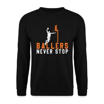 Ballers Basketball Hoops Ball Is Life Dunk Bball - Unisex Pullover - Schwarz - Vorne - Alina (178cm) & Michal (187cm)