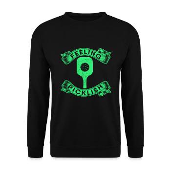 Feeling Picklish Pickleball Paddle Pickle Ball Ace - Unisex Sweatshirt - black - Front - Alina (178cm) & Michal (187cm)