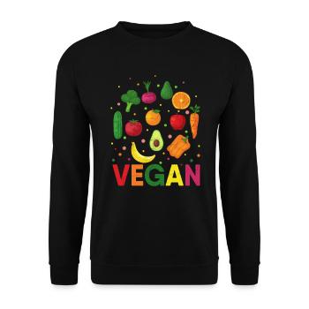 Vegan Plant Based Vegetarian Diet Veganism Veggies - Unisex Sweatshirt - black - Front - Alina (178cm) & Michal (187cm)
