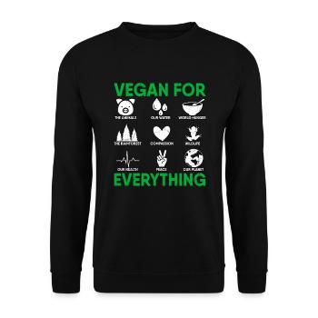 Vegan For Everything Plant Vegetarian Diet Veggies - Unisex Sweatshirt - black - Front - Alina (178cm) & Michal (187cm)