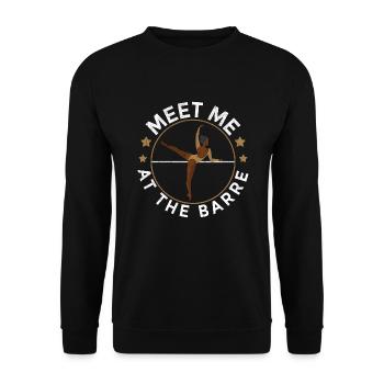Ballet Ballerine Pole Dancer Line Dance Tap Dance - Sweat-shirt Unisexe - noir - Devant - Alina (178cm) & Michal (187cm)