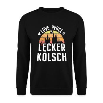 Amour Paix Lecker Kölsch Carnaval de Cologne Cathédrale de Cologne - Sweat-shirt Unisexe - noir - Devant - Alina (178cm) & Michal (187cm)