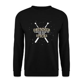 Percussion Drums Drummer Woodwind Snare Music Drum - Sweat-shirt Unisexe - noir - Devant - Alina (178cm) & Michal (187cm)