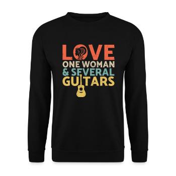 Guitar Bass Player Electric Guitar Acoustic Musicg - Unisex Pullover - Schwarz - Vorne - Alina (178cm) & Michal (187cm)