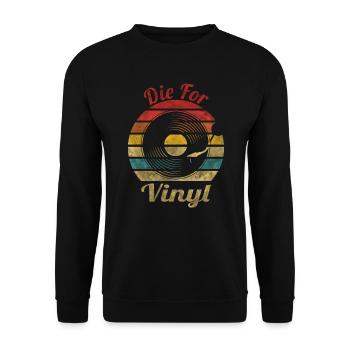 The For Vinyl Retro Vintage Music - Unisex Sweatshirt - black - Front - Alina (178cm) & Michal (187cm)
