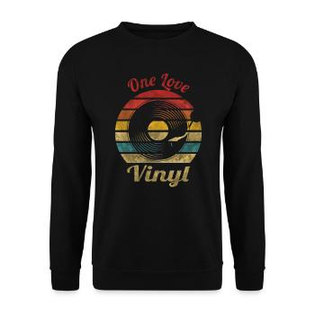 One Love Vinyl Musique Vintage Rétro - Sweat-shirt Unisexe - noir - Devant - Alina (178cm) & Michal (187cm)