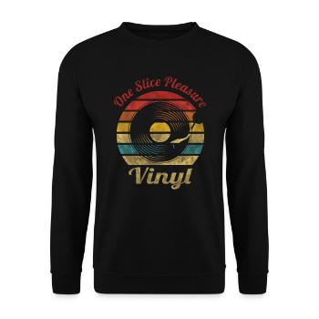 One Slice Pleasure Vinyl Musique Vintage Rétro - Sweat-shirt Unisexe - noir - Devant - Alina (178cm) & Michal (187cm)