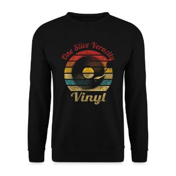 One Slice Veracity Vinyl Musique Vintage Rétro - Sweat-shirt Unisexe - noir - Devant - Alina (178cm) & Michal (187cm)
