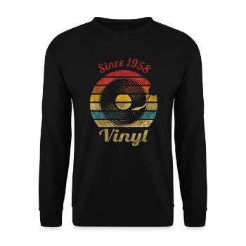 Depuis 1958 Vinyl Retro Vintage Music - Sweat-shirt Unisexe - noir - Devant - Alina (178cm) & Michal (187cm)