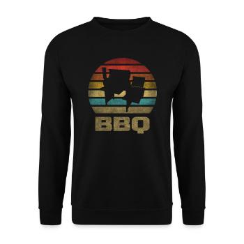 BBQ Time Barbecue Grilling Retro Vintage - Unisex Sweatshirt - black - Front - Alina (178cm) & Michal (187cm)