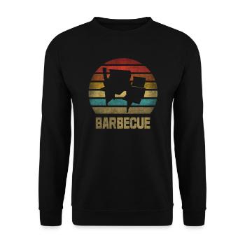 BBQ Time Barbecue Grilling Retro Vintage - Unisex Sweatshirt - black - Front - Alina (178cm) & Michal (187cm)