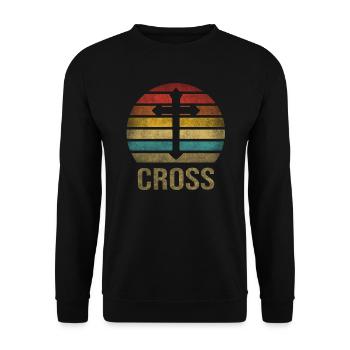 Cross Christianity God Jesus OMG Saviour Sunset - Unisex Sweatshirt - black - Front - Alina (178cm) & Michal (187cm)
