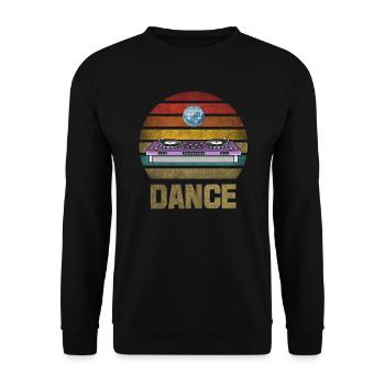 DJ Disco Dance Party Rave Retro Vintage Sunset - Unisex Sweatshirt - black - Front - Alina (178cm) & Michal (187cm)