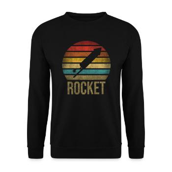 Fireworks Boom Rocket Going Up Launch Retro - Unisex Pullover - Schwarz - Vorne - Alina (178cm) & Michal (187cm)