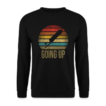 Fireworks Boom Rocket Going Up Launch Retro - Unisex Pullover - Schwarz - Vorne - Alina (178cm) & Michal (187cm)