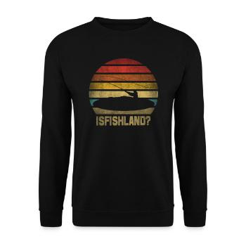 Fishing Fisherman Fisherwoman Fisher Retro Vintage - Unisex Pullover - Schwarz - Vorne - Alina (178cm) & Michal (187cm)