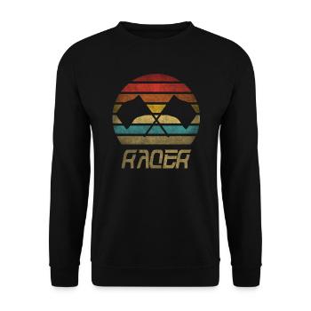 Drapeaux Voitures de course Race Flag Speed Retro Vintage - Sweat-shirt Unisexe - noir - Devant - Alina (178cm) & Michal (187cm)