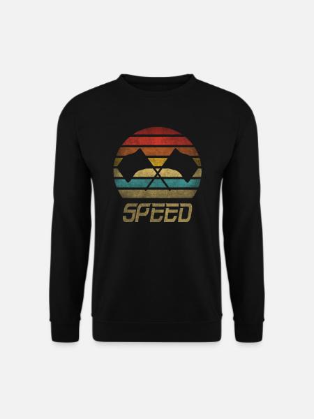 Flags Racing Cars Race Flag Speed Retro Vintage - Unisex Pullover - Schwarz