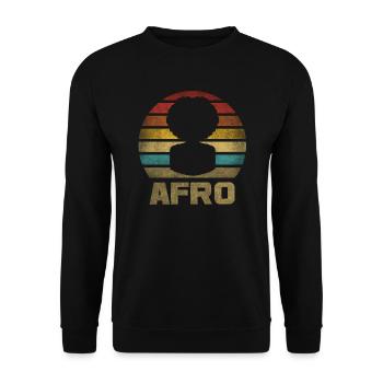 Afro Girl Hair Retro Vintage Sunset - Unisex Sweatshirt - black - Front - Alina (178cm) & Michal (187cm)