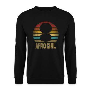 Afro Girl Hair Retro Vintage Sunset - Unisex Sweatshirt - black - Front - Alina (178cm) & Michal (187cm)
