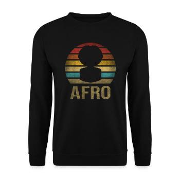 Afro Girl Hair Retro Vintage Sunset - Unisex Sweatshirt - black - Front - Alina (178cm) & Michal (187cm)