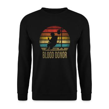 Blood Donor Give Blood Donate Blood Today Proud - Unisex Sweatshirt - black - Front - Alina (178cm) & Michal (187cm)