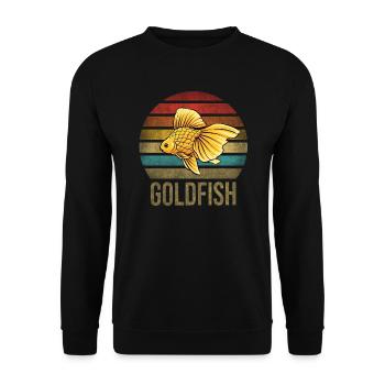 Gold Fish Goldie Goldfish Retro Sunset - Unisex Sweatshirt - black - Front - Alina (178cm) & Michal (187cm)