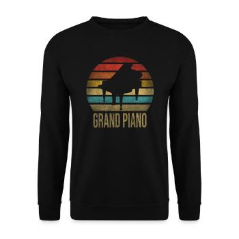 Piano à queue Musique Pianiste Retro Sunset - Sweat-shirt Unisexe - noir - Devant - Alina (178cm) & Michal (187cm)