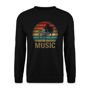 Piano à queue Musique Pianiste Retro Sunset - Sweat-shirt Unisexe - noir - Devant - Alina (178cm) & Michal (187cm)