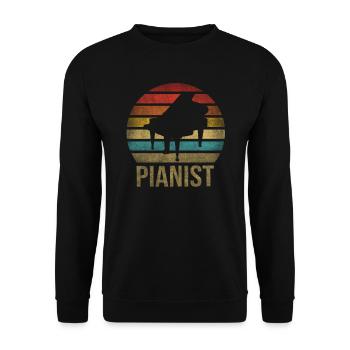 Piano à queue Musique Pianiste Retro Sunset - Sweat-shirt Unisexe - noir - Devant - Alina (178cm) & Michal (187cm)