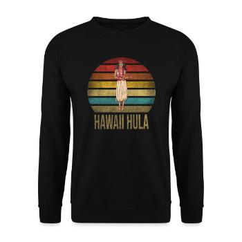 Hawaii Hula Dance Retro Sunset Vintage - Unisex Sweatshirt - black - Front - Alina (178cm) & Michal (187cm)