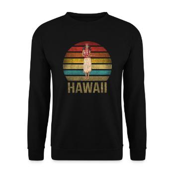 Hawaii Hula Dance Retro Sunset Vintage - Unisex Sweatshirt - black - Front - Alina (178cm) & Michal (187cm)