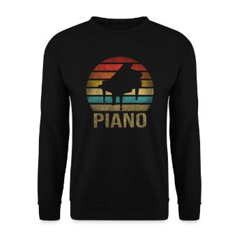 Piano à queue Musique Pianiste Retro Sunset - Sweat-shirt Unisexe - noir - Devant - Alina (178cm) & Michal (187cm)