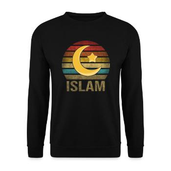 Islam Crestcent Star Religion Rétro Coucher de Soleil - Sweat-shirt Unisexe - noir - Devant - Alina (178cm) & Michal (187cm)