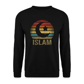 Islam Crestcent Star Religion Rétro Coucher de Soleil - Sweat-shirt Unisexe - noir - Devant - Alina (178cm) & Michal (187cm)