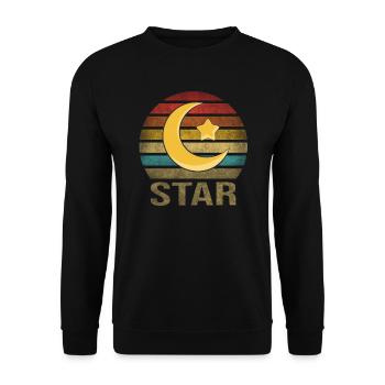 Islam Crestcent Star Religion Rétro Coucher de Soleil - Sweat-shirt Unisexe - noir - Devant - Alina (178cm) & Michal (187cm)